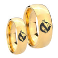 Ghostbusters Dome Gold Tungsten Mens Ring Set