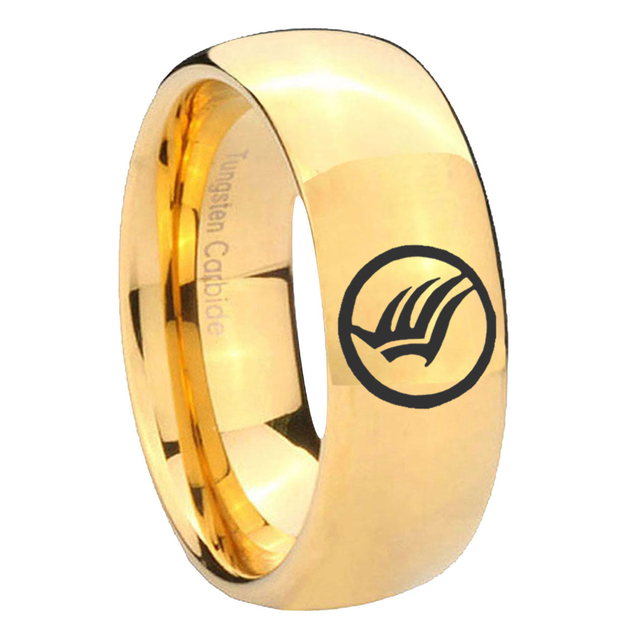 8MM Mass Effect Dome Polish Gold Tungsten Promise Ring