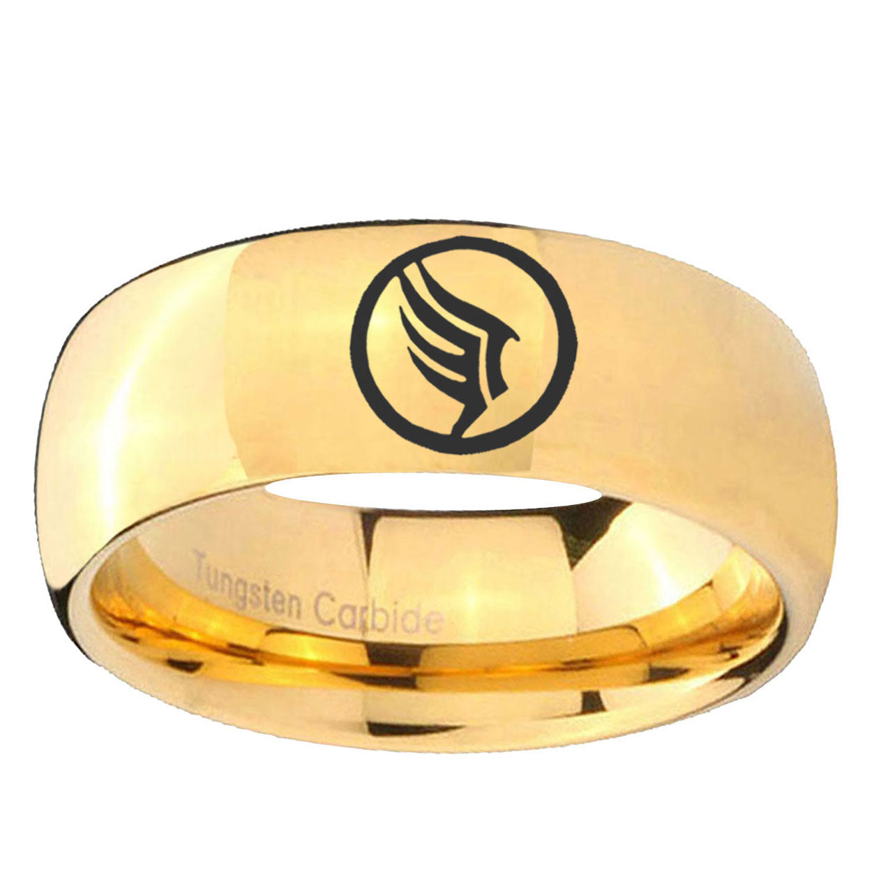 5MM Mass Effect Dome Polish Gold Tungsten Promise Ring