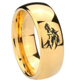 10mm-Wolf-Dome-Gold-Tungsten-Carbide-Men's-Engagement-Band
