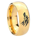 10mm Wolf Dome Gold Tungsten Carbide Men's Engagement Band