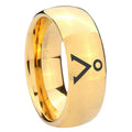 10mm Stargate Dome Gold Tungsten Carbide Men's Bands Ring