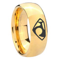 10mm House of Van Dome Gold Tungsten Carbide Mens Wedding Ring