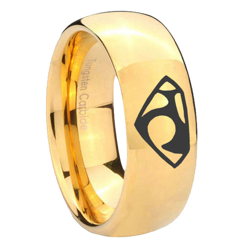 10mm House of Van Dome Gold Tungsten Carbide Mens Wedding Ring
