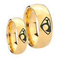 House of Van Dome Gold Tungsten Wedding Band Set