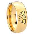 8MM Waylon Jennings Dome Polish Gold Tungsten Promise Ring Guys