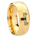 10mm Spider Dome Gold Tungsten Carbide Men's Wedding Ring