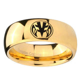 8mm-Love-Power-Rangers-Dome-Gold-Tungsten-Carbide-Men's-Bands-Ring