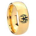 8MM Loave Power Rangers Dome Polish Gold Tungsten Wedding Band