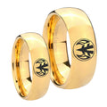 Love Power Rangers Dome Gold Tungsten His And Hers Ring