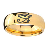 10mm-Seeing-Eye-Dome-Gold-Tungsten-Carbide-Mens-Wedding-Ring
