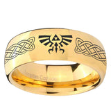 5, 8mm Celtic Zelda Dome Gold Tungsten Ring