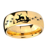 10mm-Deer-Hunting-Dome-Gold-Tungsten-Carbide-Wedding-Band-Mens