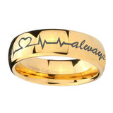 10mm-Heart-Beat-forever-Heart-always-Dome-Gold-Tungsten-Men's-Engagement-Band