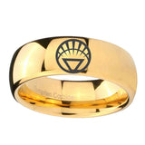 5, 8mm White Lantern Dome Polish Gold Men's Tungsten Ring