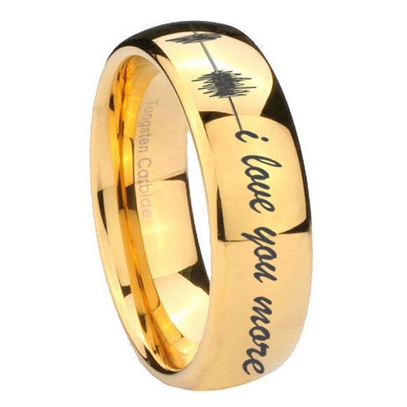 8mm-Sound-Wave,-I-love-you-more-Dome-Gold-Tungsten-Carbide-Men's-Promise-Rings