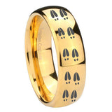 10mm-Deer-Tracks-Dome-Gold-Tungsten-Carbide-Mens-Wedding-Ring