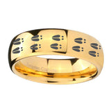 10mm-Deer-Tracks-Dome-Gold-Tungsten-Carbide-Mens-Wedding-Ring