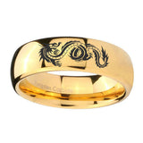 10mm-Dragon-Dome-Gold-Tungsten-Carbide-Men's-Wedding-Ring