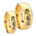 Dragon Dome Gold Tungsten His and Hers
