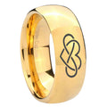 8MM Infinity Love Dome Polish Gold Tungsten Wedding Band