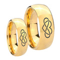 Infinity Love Dome Gold Tungsten Mens Set Ring