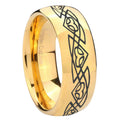 8MM Celtic Braided Dome Polish Gold Tungsten Band