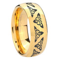 8MM Celtic Knot Dome Polish Gold Tungsten Promise Ring