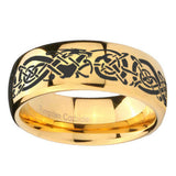 8mm-Celtic-Knot-Dragon-Dome-Gold-Tungsten-Carbide-Men's-Wedding-Band