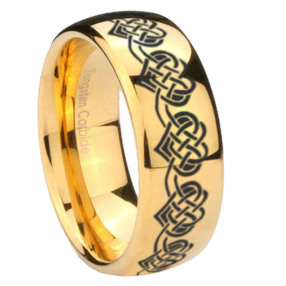 10mm-Celtic-Knot-Heart-Dome-Gold-Tungsten-Carbide-Wedding-Band-Mens