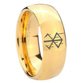 8MM Stigma Sangrando Berserk Inspired Dome Polish Gold Tungsten Wedding Band