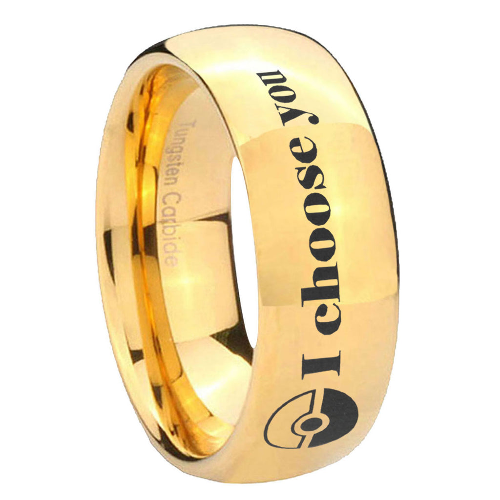 8MM Pokeball Pokemon Dome Polish Gold Tungsten Wedding Band