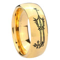 8MM Geekery Oathkeeper Kingdom Hearts Dome Polish Gold Tungsten Wedding Band