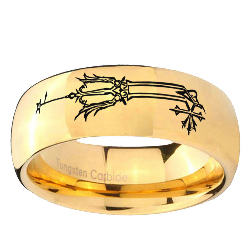 5MM Geekery Oathkeeper Kingdom Hearts Dome Polish Gold Tungsten Wedding Band