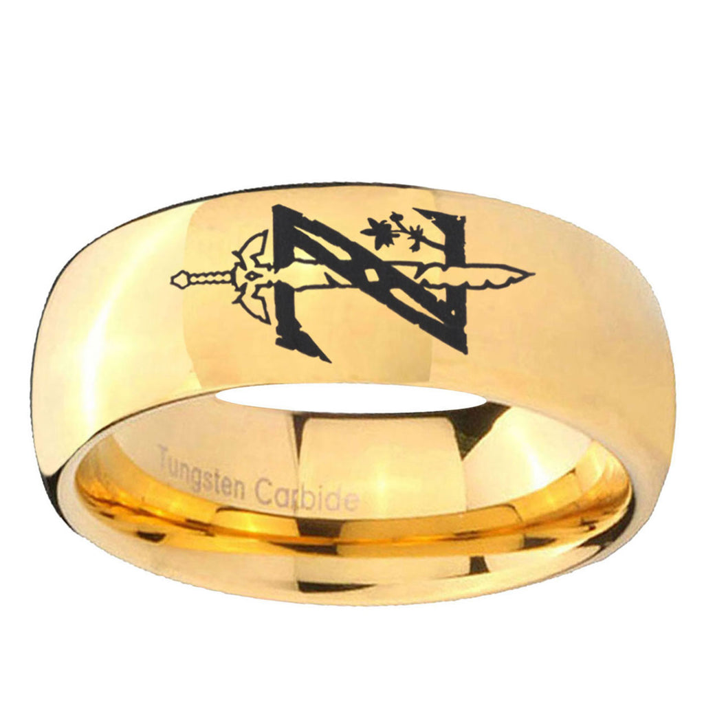 5MM Zelda Breath Of The Wild Dome Polish Gold Tungsten Wedding Band