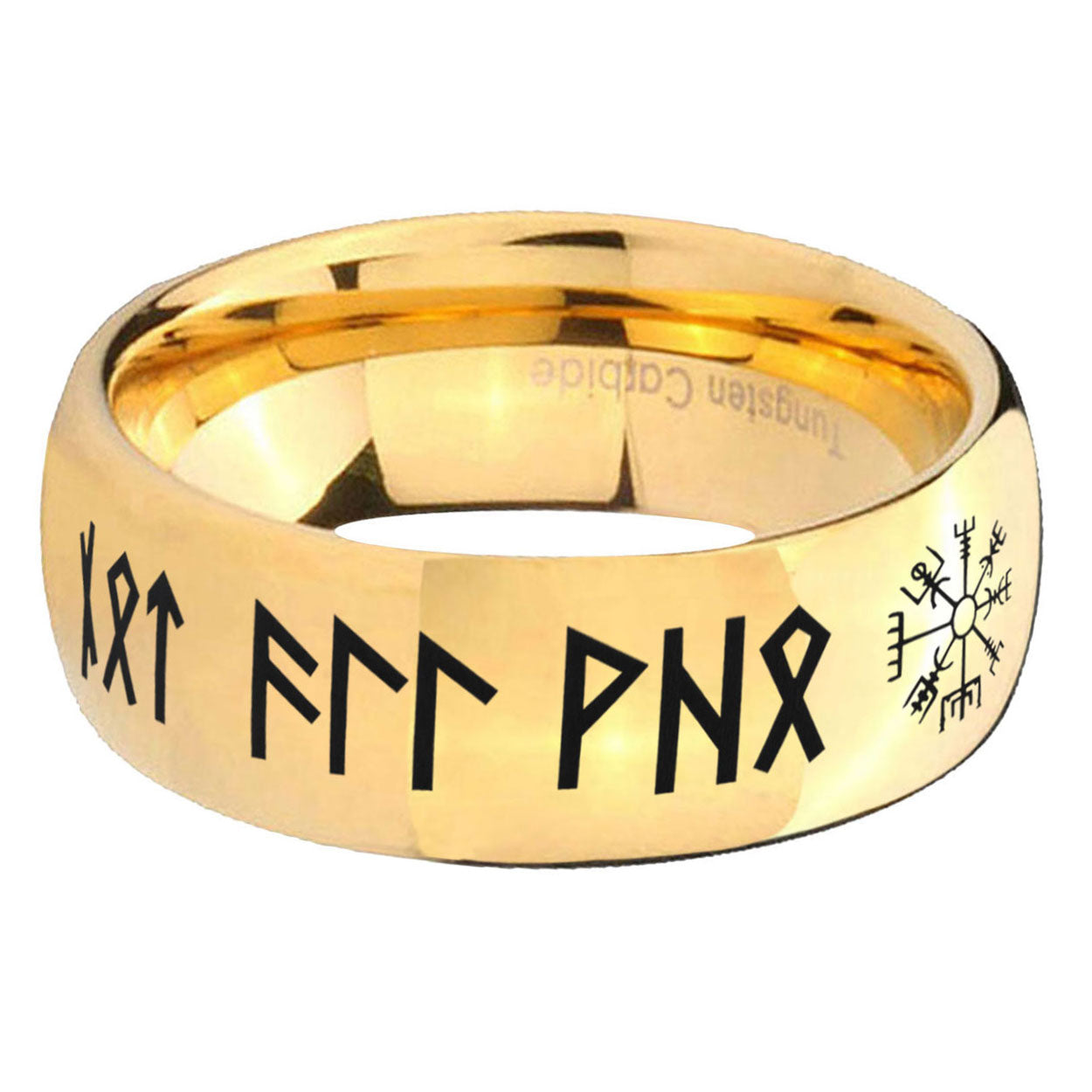 5MM Viking Dome Polish Gold Tungsten Wedding Band