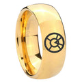 8MM Orange lantern Dome Polish Gold Tungsten Wedding Band