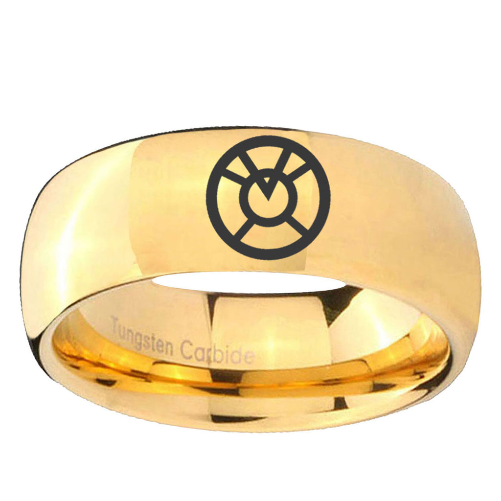 5MM Orange lantern Dome Polish Gold Tungsten Wedding Band
