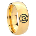 8MM Larfleeze Green Lantern Dome Polish Gold Tungsten Wedding Band