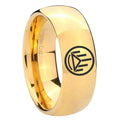 8MM Silver Lantern Dome Polish Gold Tungsten Wedding Band