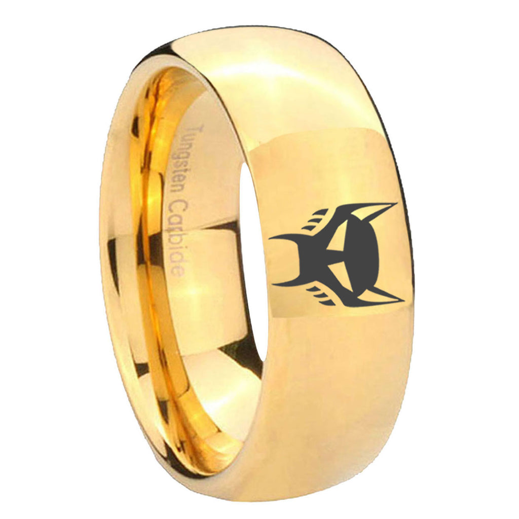 8MM Transformers Maximal Dome Polish Gold Tungsten Wedding Band