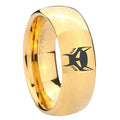 8MM Transformers Maximal Dome Polish Gold Tungsten Wedding Band