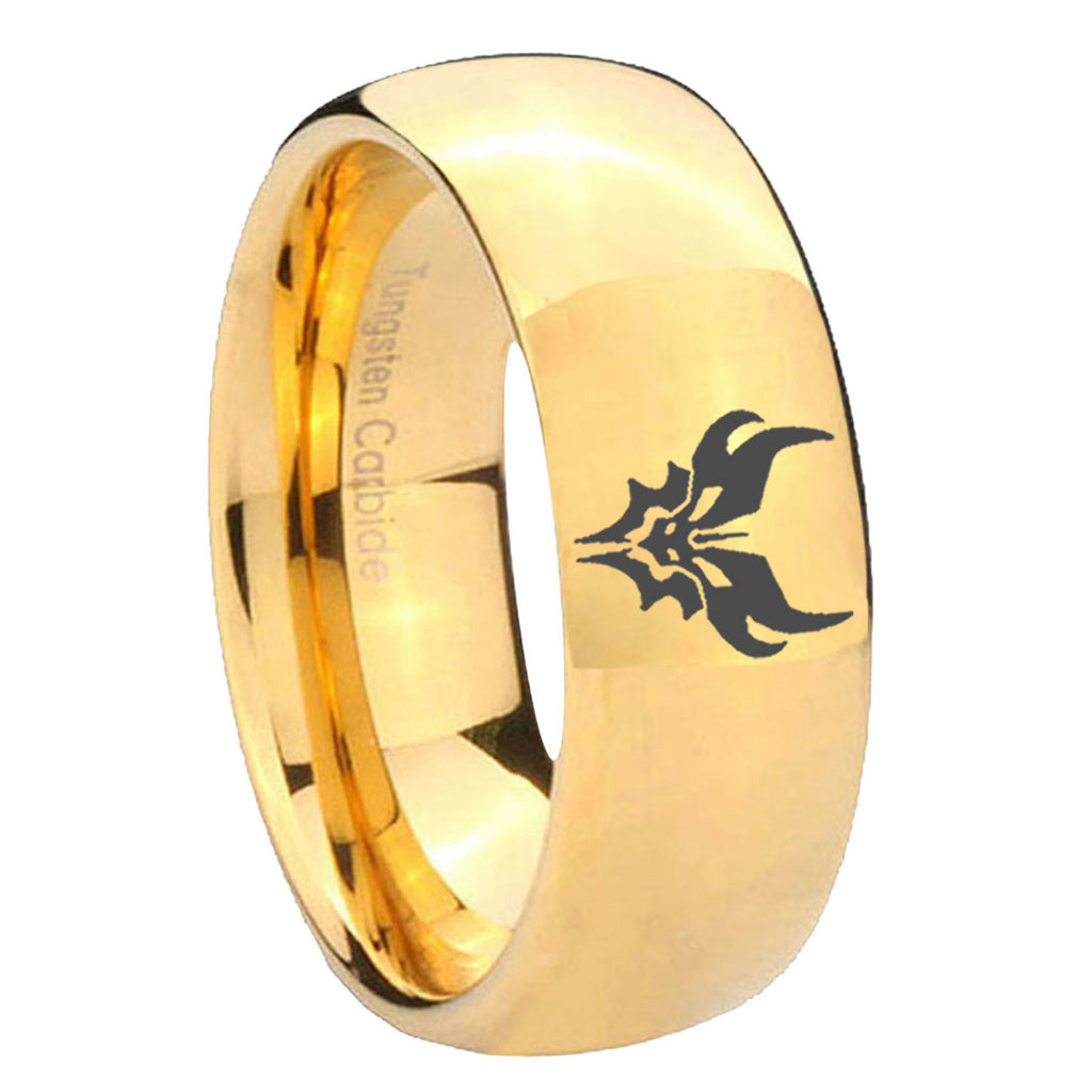 8MM Transformers Shatterback Dome Polish Gold Tungsten Wedding Band