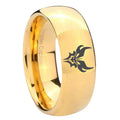 8MM Transformers Shatterback Dome Polish Gold Tungsten Wedding Band