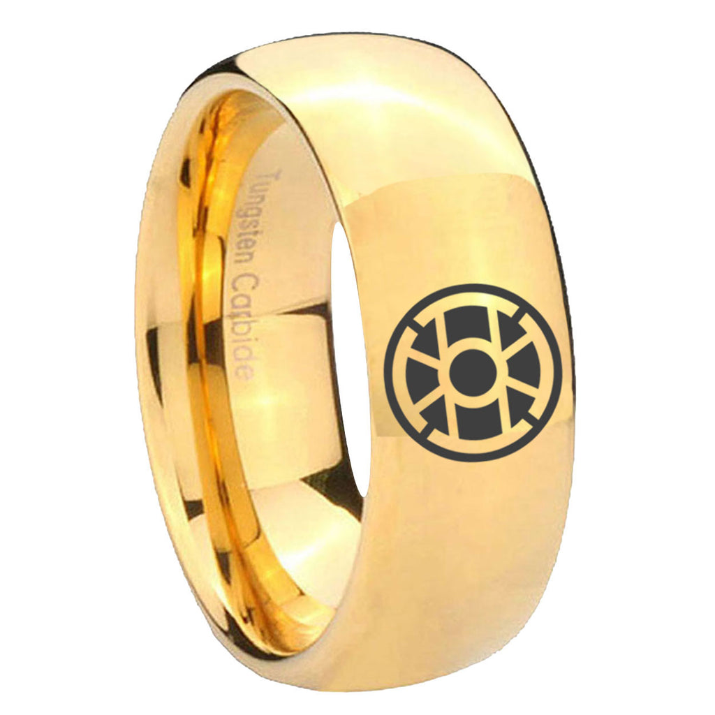 8MM Gold Lantern Dome Polish Gold Tungsten Wedding Band