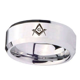 10mm-Freemason-Masonic-Beveled-Edges-Silver-Tungsten-Carbide-Wedding-Band-Mens