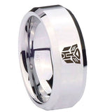 10mm-Transformers-Autobot-Beveled-Edges-Silver-Tungsten-Mens-Promise-Ring