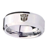 10mm-Transformers-Autobot-Beveled-Edges-Silver-Tungsten-Mens-Promise-Ring