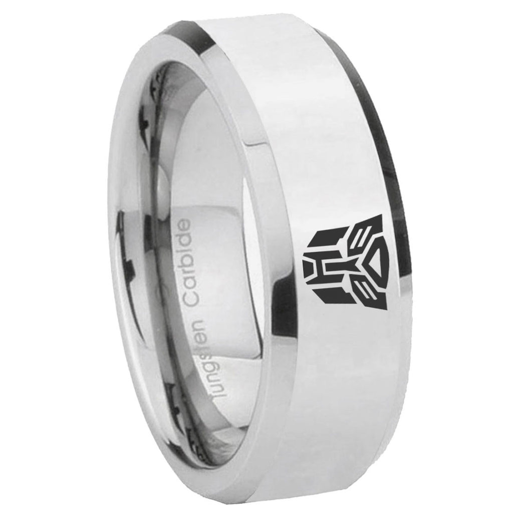 Flat Christian Cross Tungsten Carbide Matching Ring Set