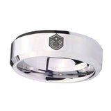 8mm-Chief-Master-Sergeant-Vector-Beveled-Silver-Tungsten-Men's-Promise-Rings